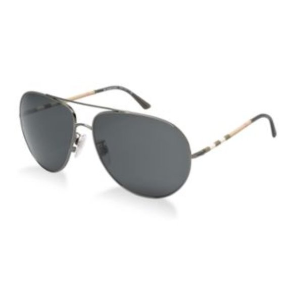 Burberry Other - Burberry Dark Silver Plaid Men Aviator Sunglasses